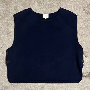Sezane Navy Sleeveless Top